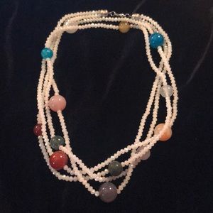 Italian glass multicolored long necklace